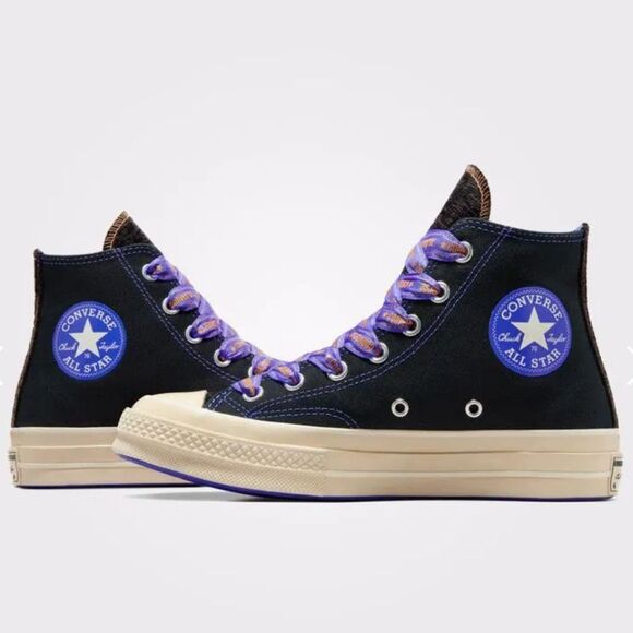 BRAND NEW CONVERSE CHUCK 70 RIBBON LACES KADIN SIYAH SNEAKER - Picture 4 of 16